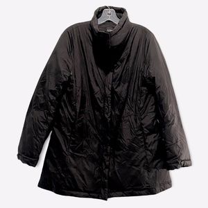 Eileen Fisher Down Puffer Zip Quilted Jacket Coat Sz S